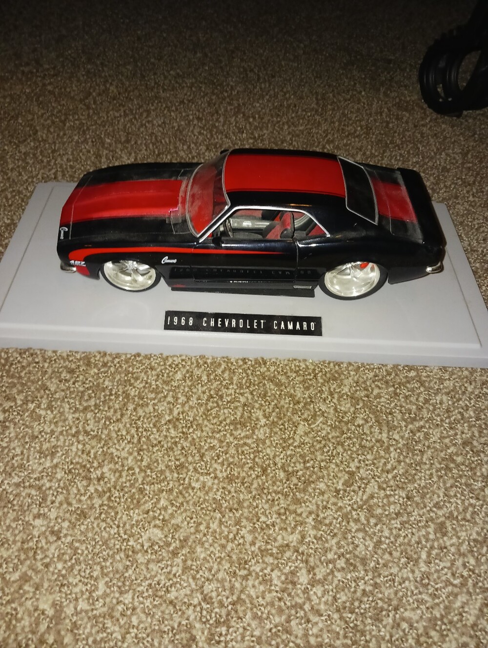 1968 Camaro Model Car Decorative Accent - Black & Red